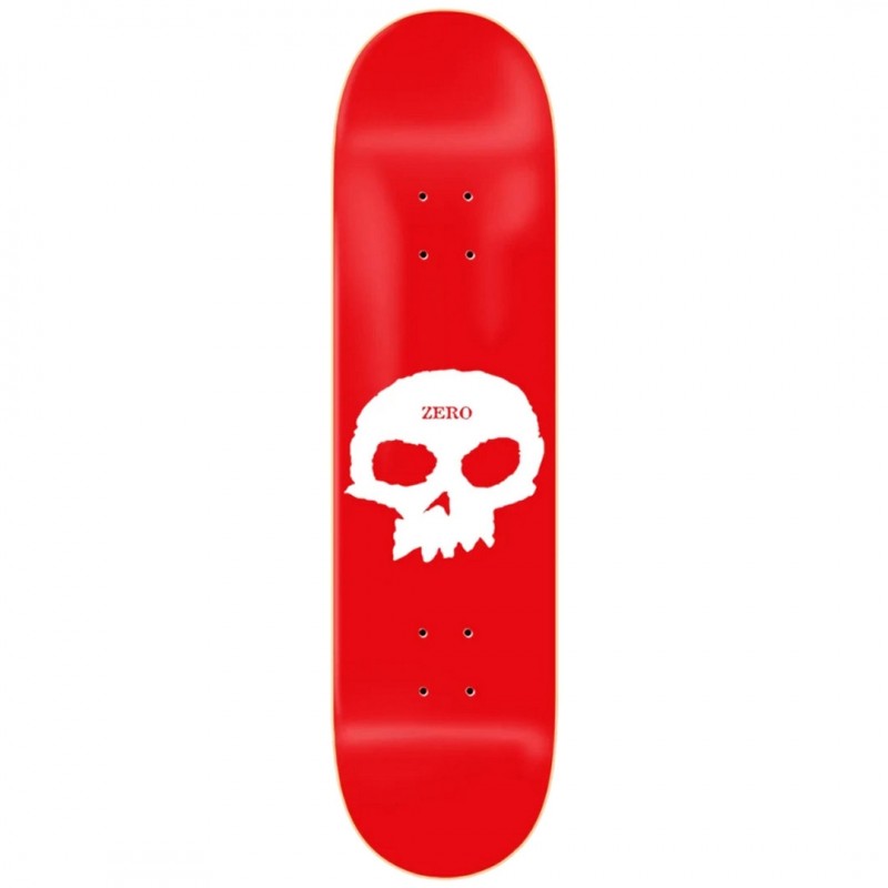 Zero Single Skull Red White Skateboard Deck 8.25