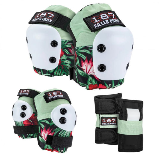 187 Killer Pads Adult Six Pack Set Hibiscus Pink/ Green/ Black