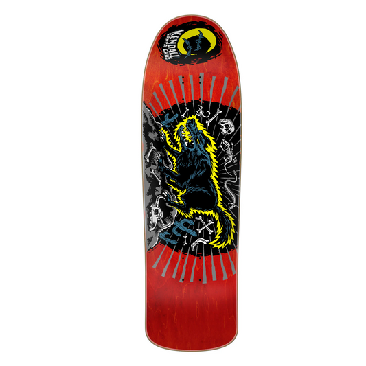 Santa Cruz Kendal Wolf Red/Black Reissue Skateboard Deck 9.28"