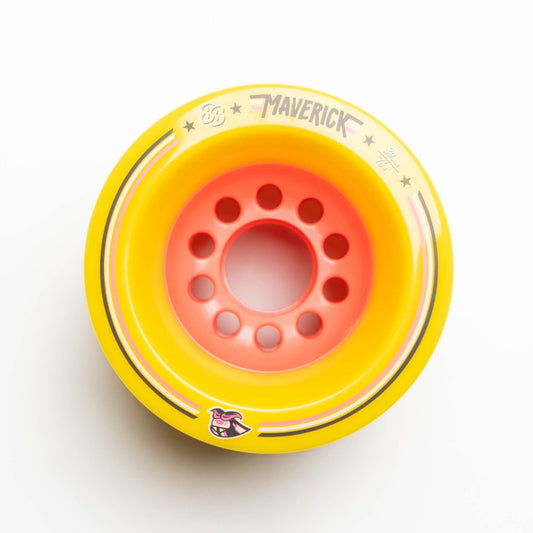 88 Wheel Maverick Yellow Longboard Wheels 80MM 76A