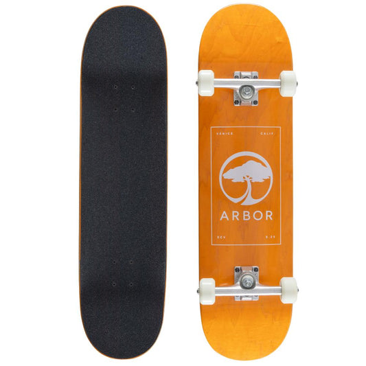 Arbor Street Logo Orange Complete Skateboard 8.25"