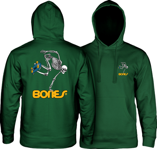 Powell Peralta Skate Skeleton Hooded Sweatshirt Mid Weight Alpine Green