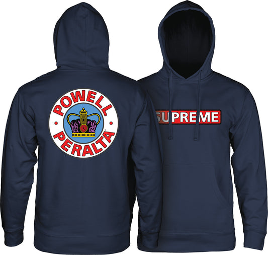 Powell Peralta Supreme Hooded Sweatshirt Mid Weight Navy