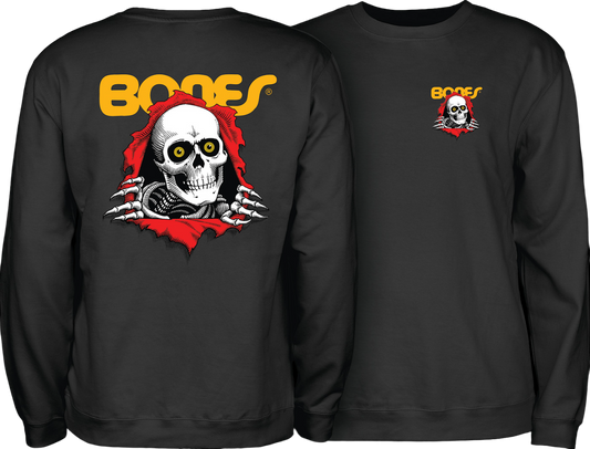 Powell Peralta Ripper Midweight Crewneck Sweatshirt - Black