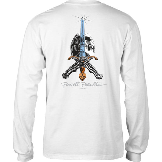 Longsleeve Powell Peralta Skull & Sword - White