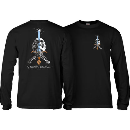 Longsleeve Powell Peralta Skull & Sword - Black