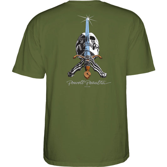 T-Shirt Powell Peralta Skull & Sword - Military Green