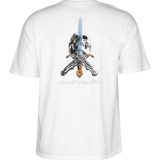 T-Shirt Powell Peralta Skull & Sword White