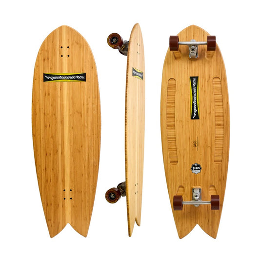 Hamboards Fish Natural Bamboo Complete Surfskate 53"