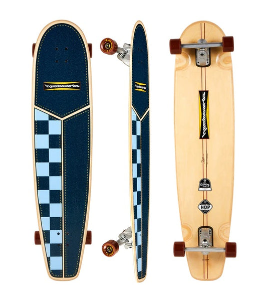 Hamboards Huntington Hop Carving Navy Light Blue Checkers Complete Surfskate 45"