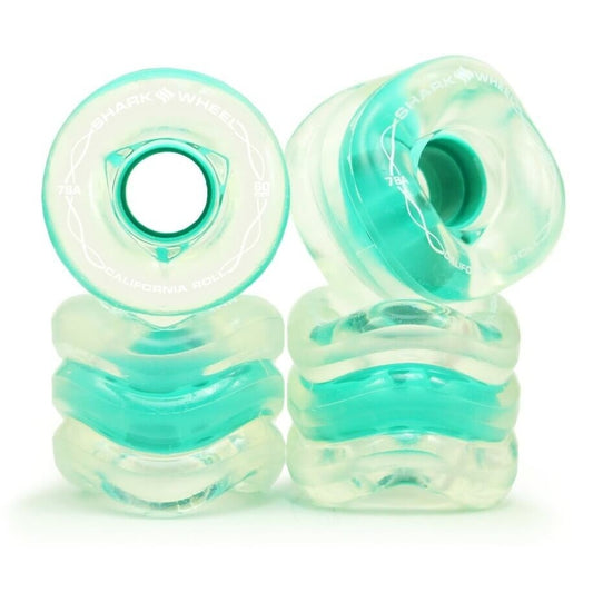 Shark Wheel California Roll Clear/Turquoise Core Wheels 60MM 78A