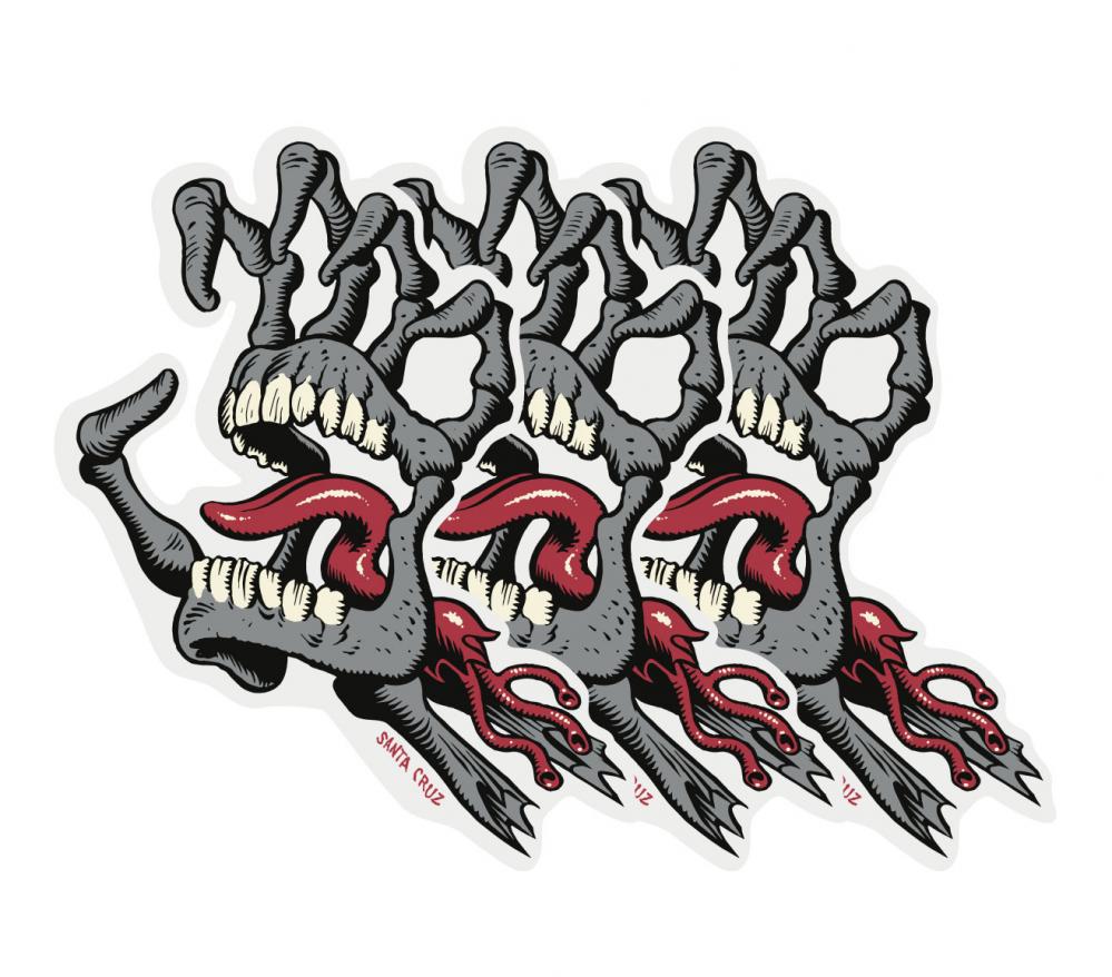 Santa Cruz Bone Hand Sticker 3.75"