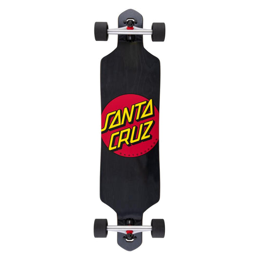 Santa Cruz Classic Dot Drop Thru Black Complete Longboard 36"