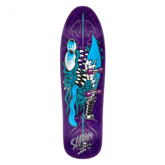 Santa Cruz Meek Pinstripe Slasher Shaped Blue/Purple Skateboard Deck 9.23"