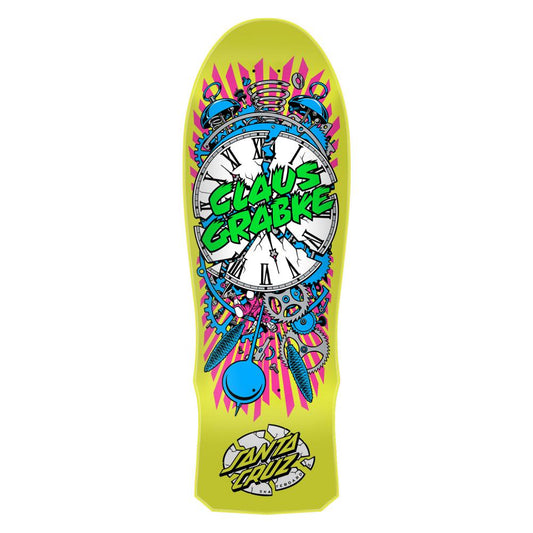 Santa Cruz Grabke Exploding Clock Neon Green Reissue Skateboard Deck 10.04"