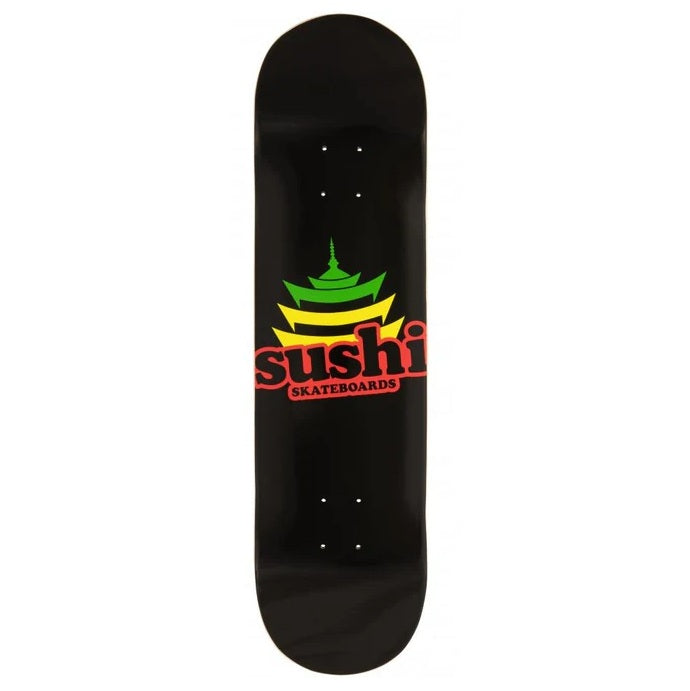 Sushi Pagoda Logo Black Skateboard Deck 8.125"