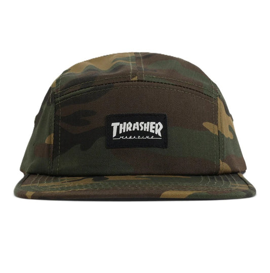 Thrasher 5 Panel Camo Cap Green