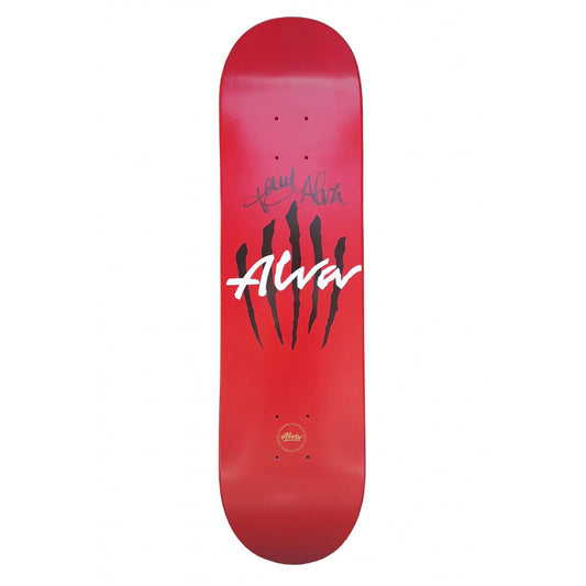 ALVA Scratch Red Skateboard Deck 8.0" (Signed)