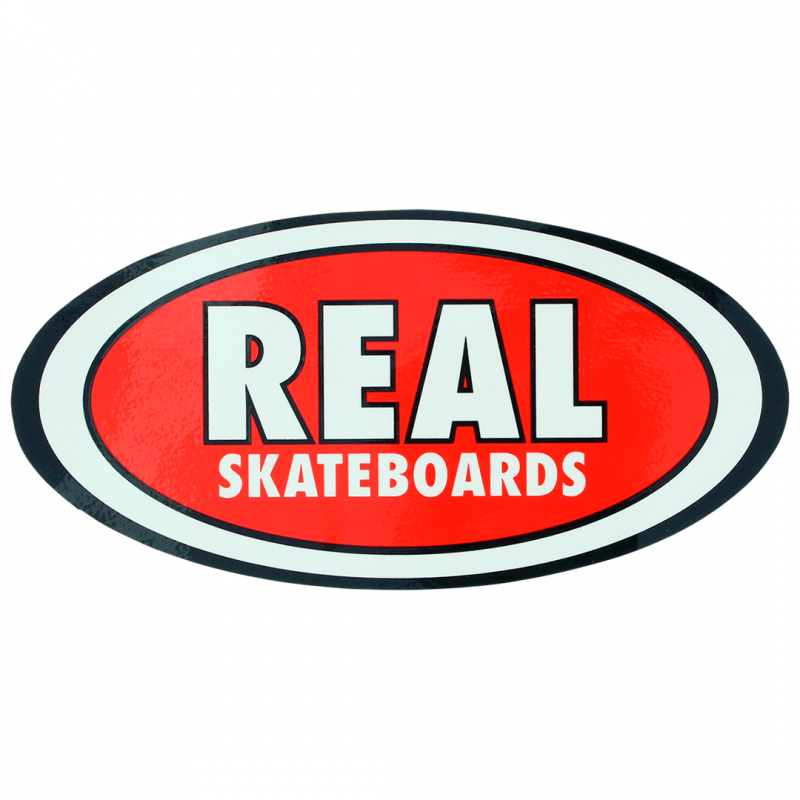 Real Oval Logo Stickers - Red