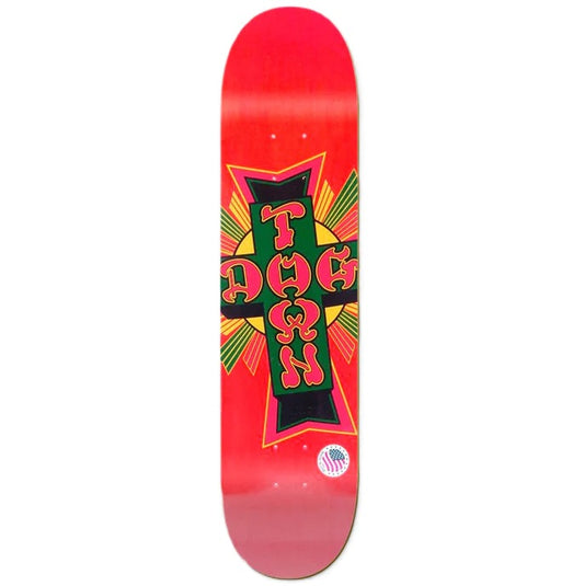 Dogtown Street Cross Logo Red Rasta Skateboard Deck 8.5"