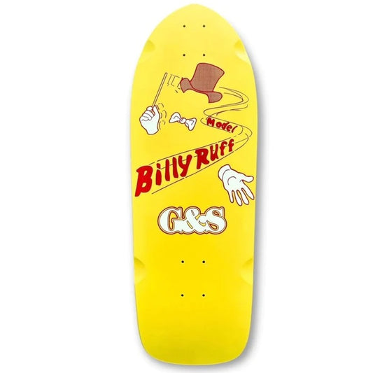 G&S Billy Ruff "Invisible Magician" Reissue Yellow Skateboard Deck 10"