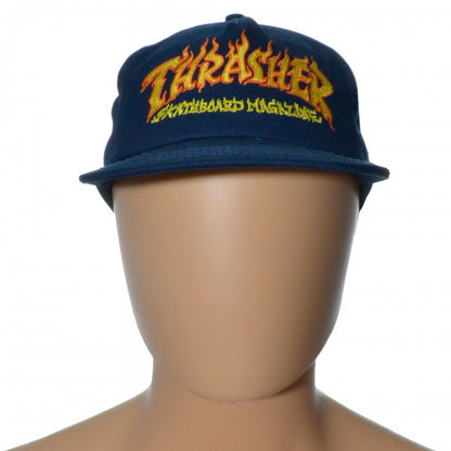 Thrasher Fire Logo Cap - Navy