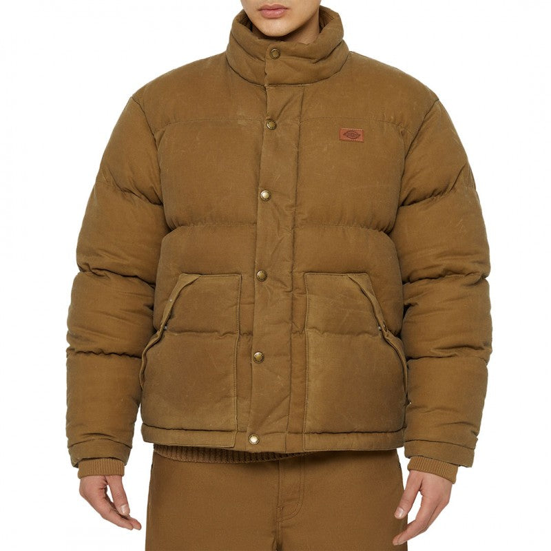 Casaco Dickies Lucas Waxed Puffer Castanho