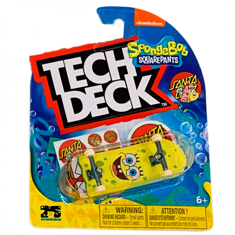 Fingerboard Tech Deck Santa Cruz X Spongebob Squarepants Yellow