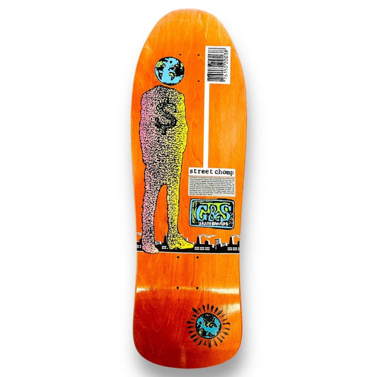 Gordon and Smith 1989 Street Chomp Orange Skateboard Deck 10"