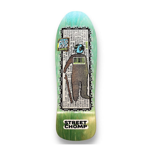 Gordon and Smith 1990 Street Chomp 2 Green Skateboard Deck 10.0"