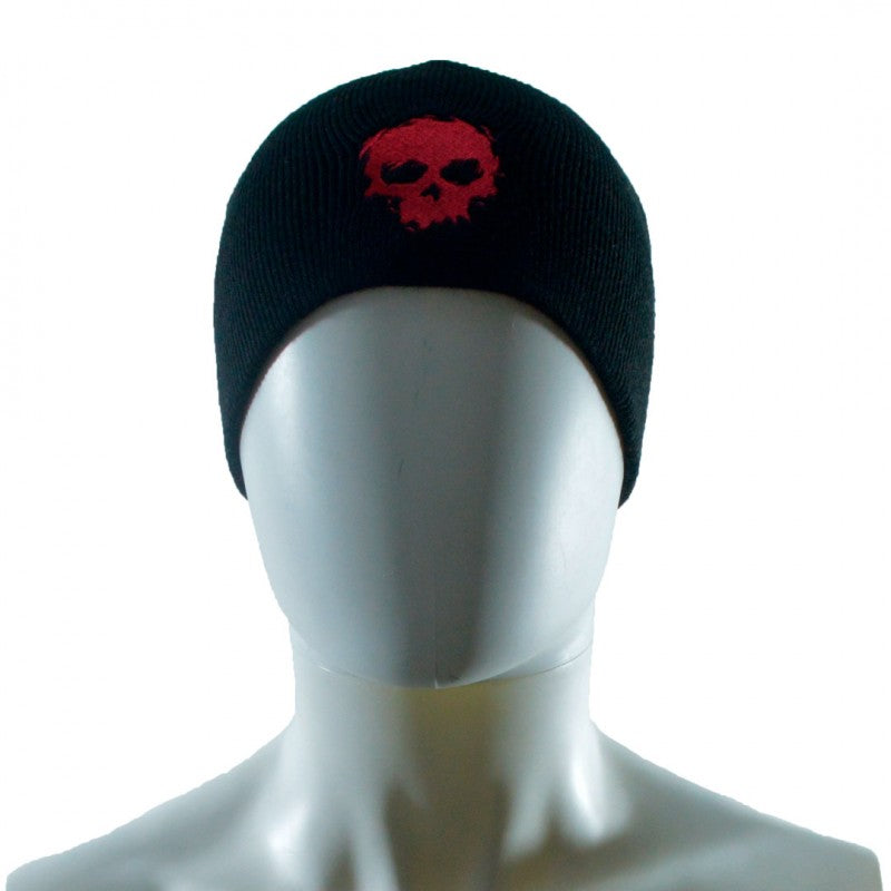 Zero Single Skull Beanie - Black Red