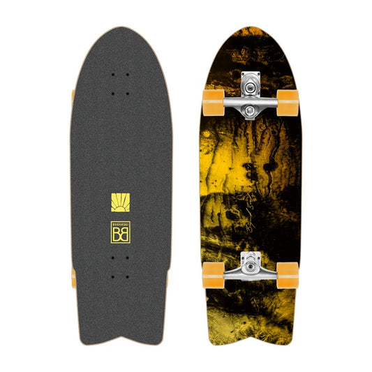 Long Island X Bugarski Black &amp; Gold 33″ Surfskate