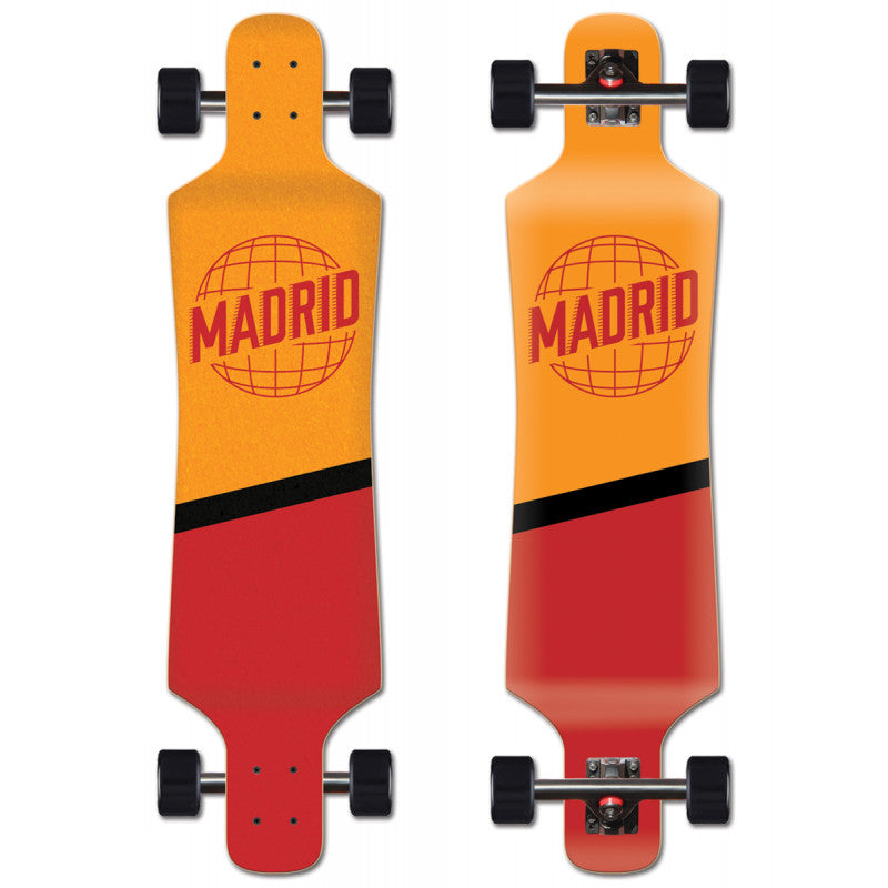 Madrid Spade Top-Mount World Orange/Red Complete Longboard 39”