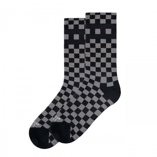 American Socks Checkerboard Gray Socks - Mid High