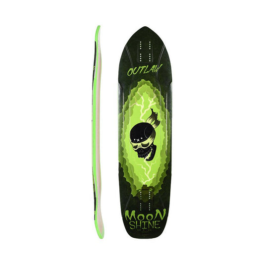 Moonshine Outlaw Black/Green Longboard Deck 38.25"