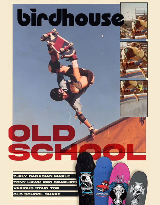 Birdhouse Tony Hawk Old School Crest Pro 9.375" Skateboard