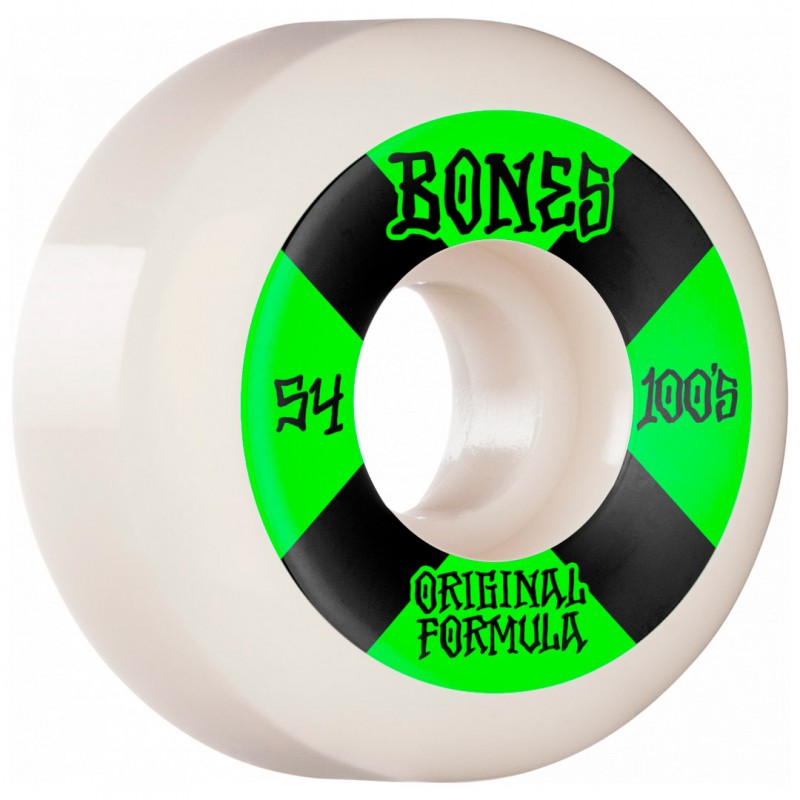 Bones 100s 4 Formula V5 Sidecut White Wheels - 54mm