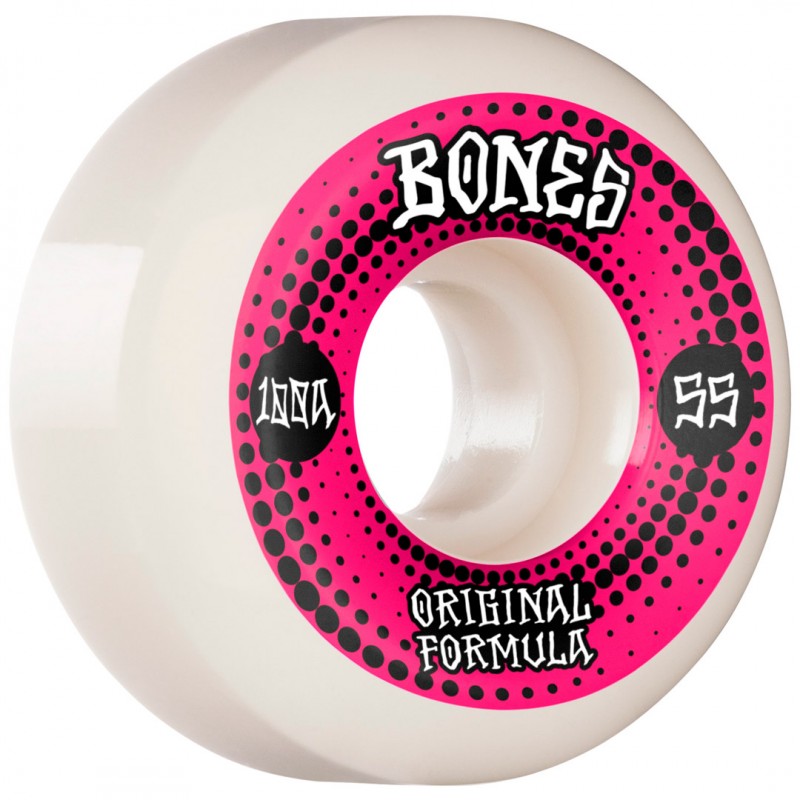 Bones 100s 5 Formula V5 Sidecut White 55mm Wheels