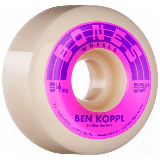 Wheels Bones Ben Koppl Rollersurfer Street Tech Formula™ (STF) V6 Wide-Cut 54mm 99A