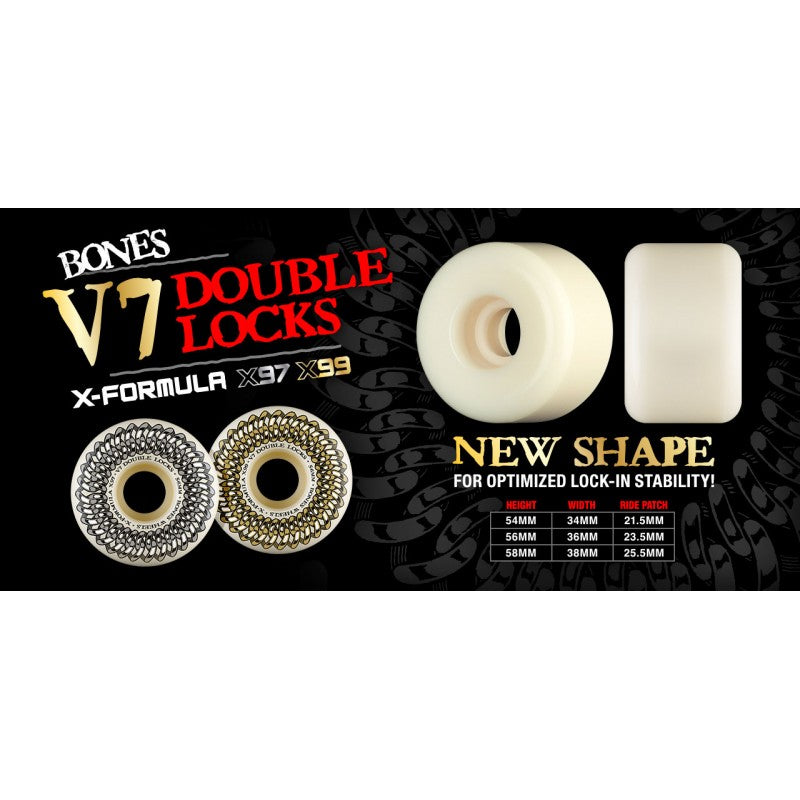 Bones Double Lock X-Formula™ (XF) V7 Double Locks Wheels - 58mm 97A