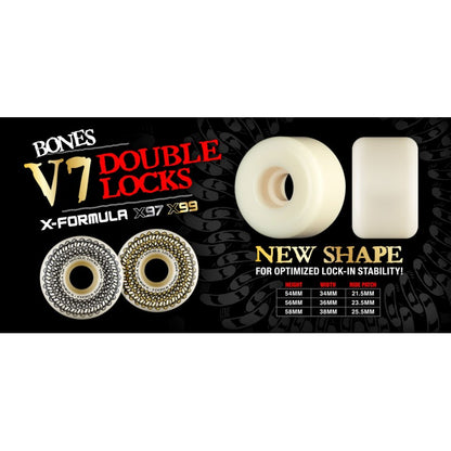 Bones Double Lock X-Formula™ (XF) V7 Double Locks Wheels - 58mm 97A