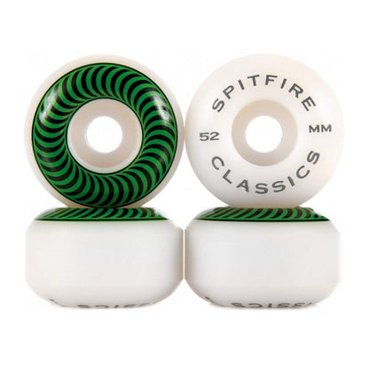 Spitfire Classic White/Green Wheels 52mm 99a