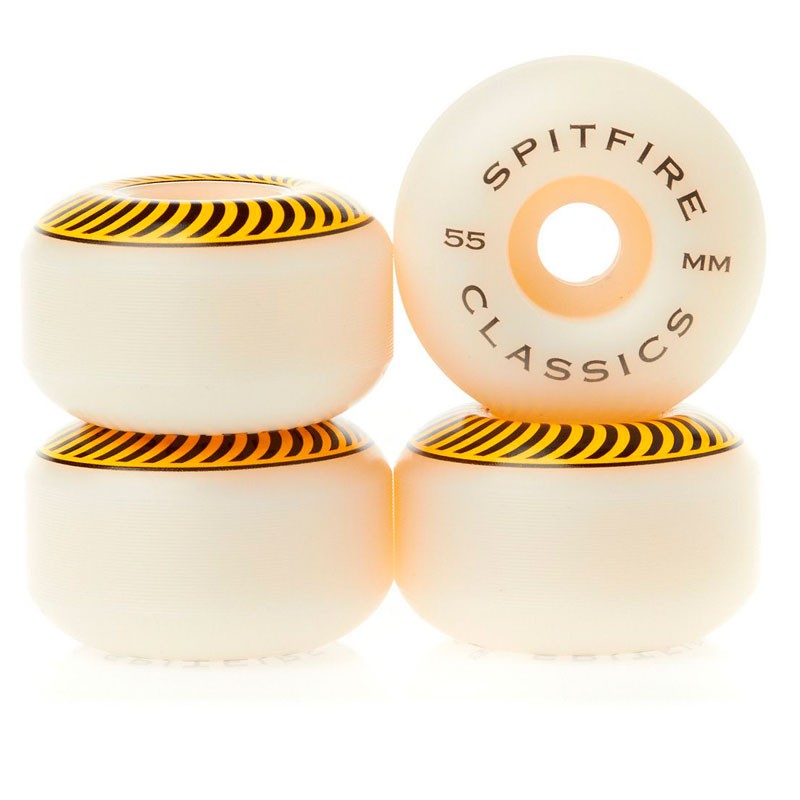 Spitfire Classic White Yellow 55mm 99a Wheels