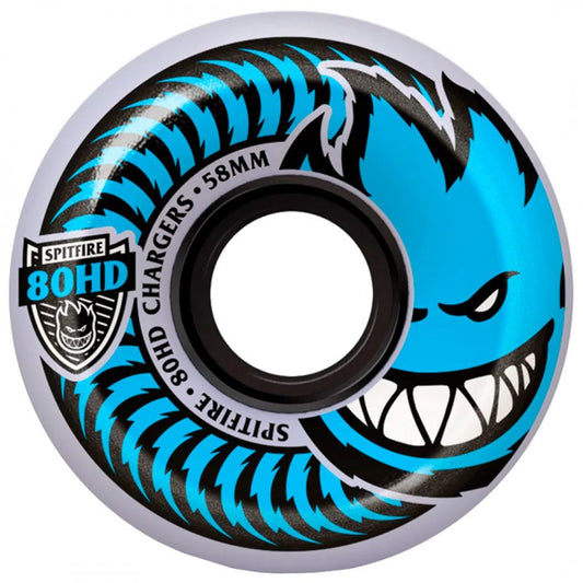 Spitfire Conical Full Chargers Clear 58mm 80HD Skateboard Wheels