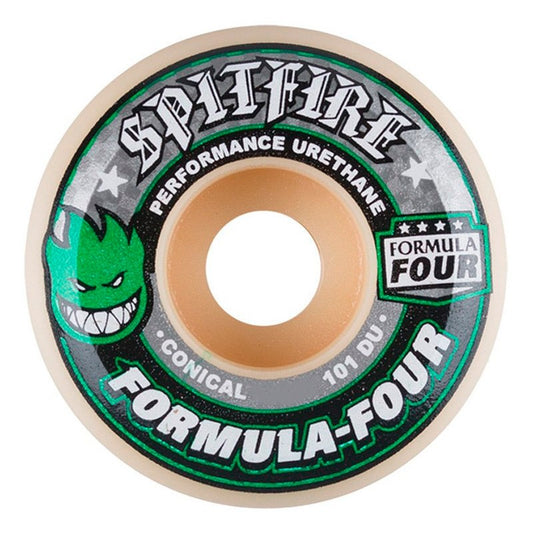 Spitfire Formula Four Conical Green Print 52mm 101Du Wheels