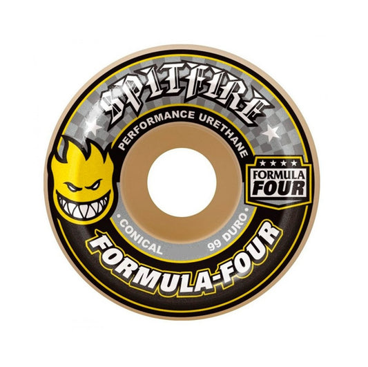 Spitfire Formula Four Conical Yellow Print Wheels 56mm 99DU