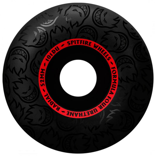 Spitfire Formula Four Radials Blackout Black Red 52mm 101DU Wheels