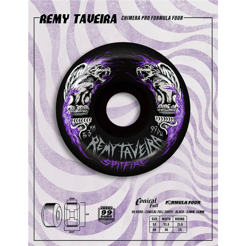 Rodas Spitfire Formula Four Remy Taveira Chimera Conical Full Black - 53mm 99DU