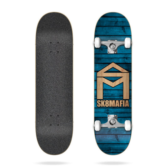 Sk8Mafia House Logo Wood Blue Complete Skateboard 7.87"