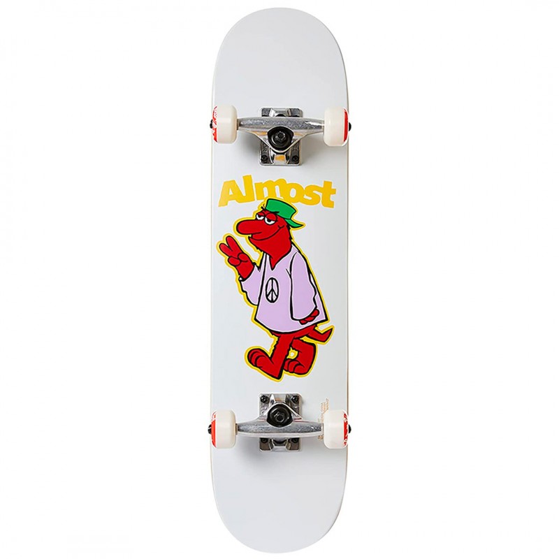 Almost Peace Out White 7.25" Complete Skateboard (Mid)